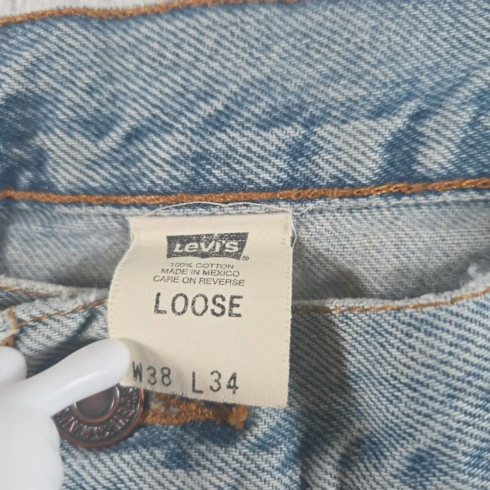 Vintage Levis 545 Jeans Mens 36x32‎ True Light Wash Blue Denim Loose Fit 90s